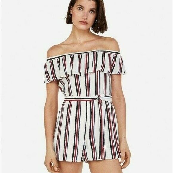 Express Off The Shoulder Romper - Size Medium - Picture 2 of 7